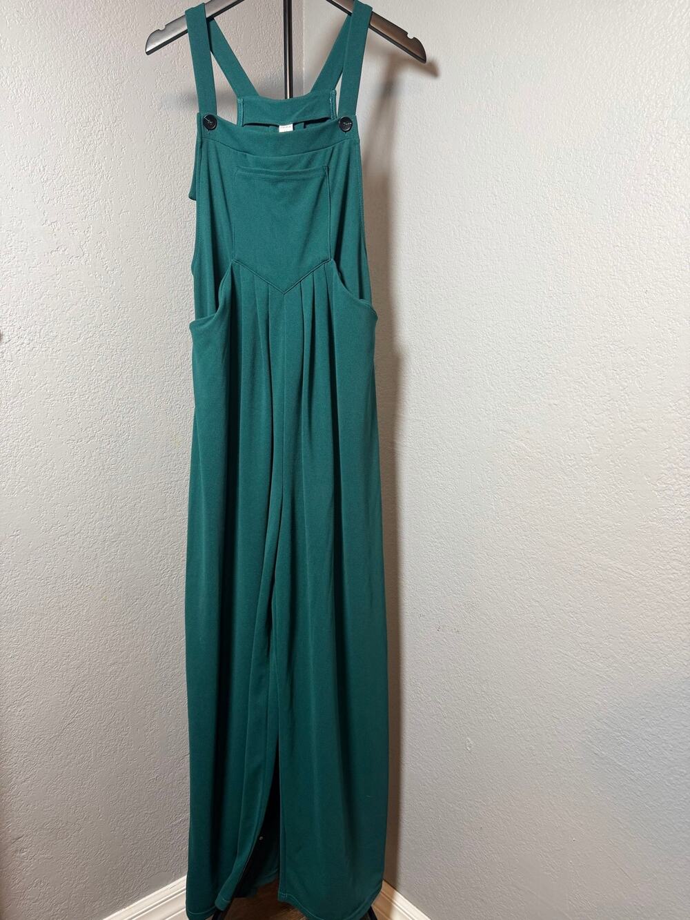 Halara Teal Wide Leg Overall Jumpsuit Size Medium NWT